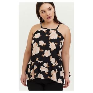 Torrid floral georgette drop waist high lo cami